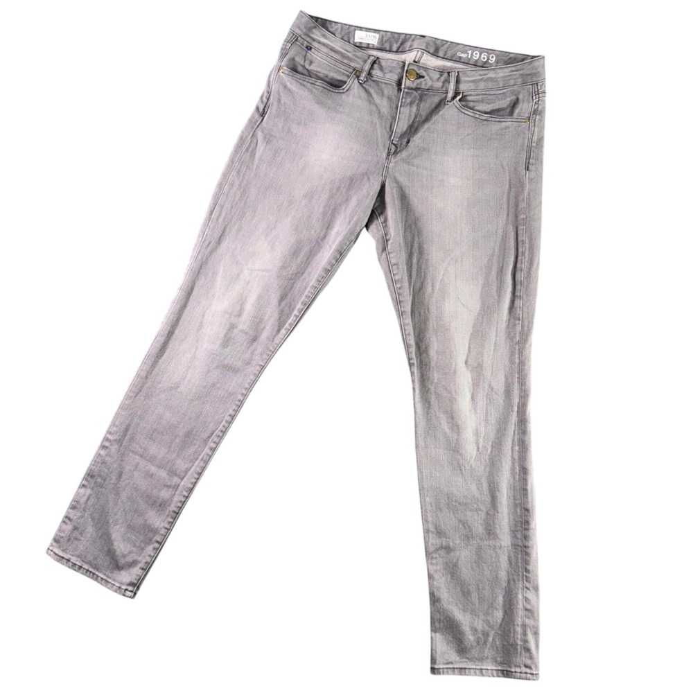 Gap 1969 Womens Gray Always Skinny Jeans 33/16 (38x32) Stretch Denim Modern‎
